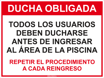 Ducha obligada antes ingresar a piscina